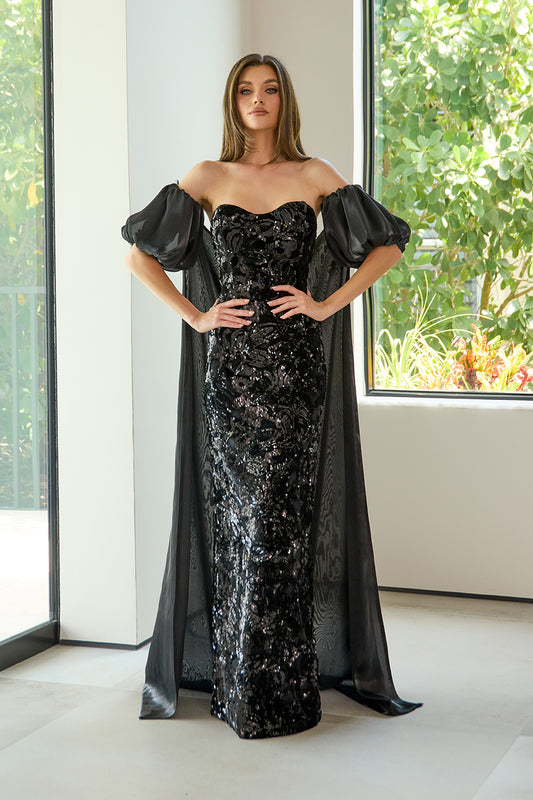 Kelly Chase Couture Gown 26-658 with Cape