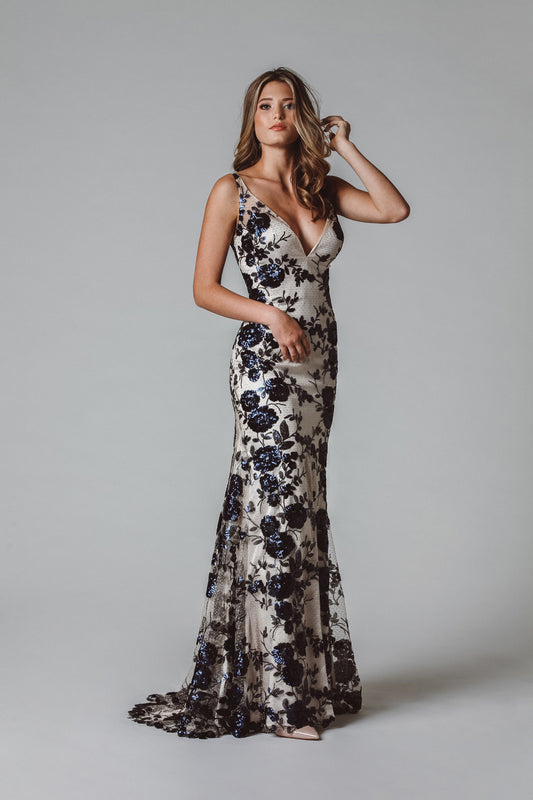 Kelly Chase Couture Evening Wear Gown Havana